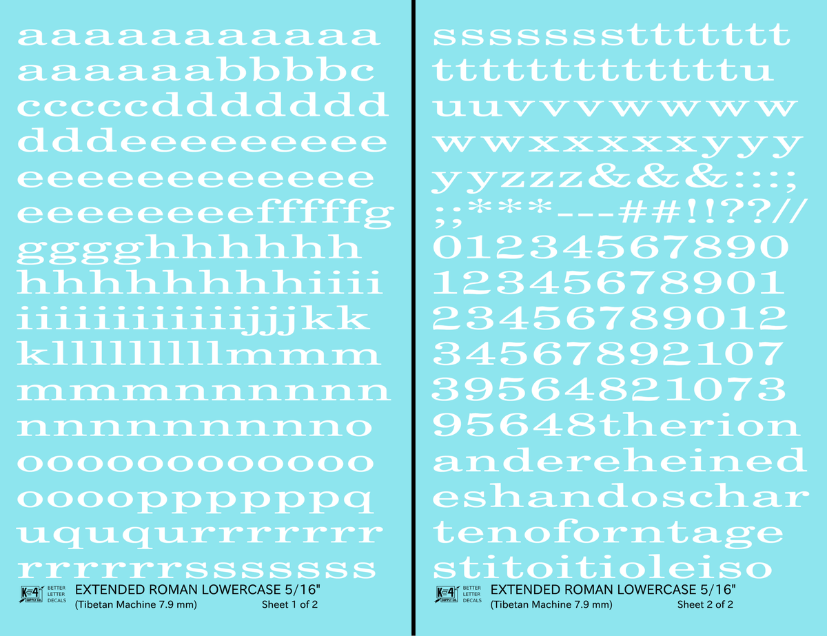 Lowercase Extended Roman Letter Number Alphabet