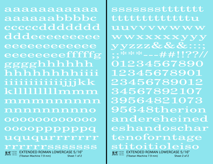 Lowercase Extended Roman Letter Number Alphabet
