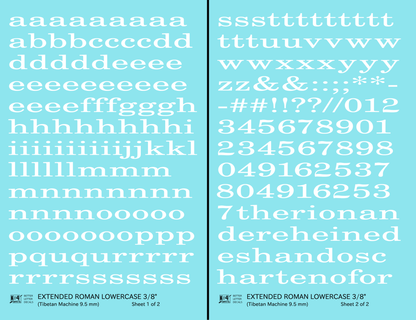 Lowercase Extended Roman Letter Number Alphabet
