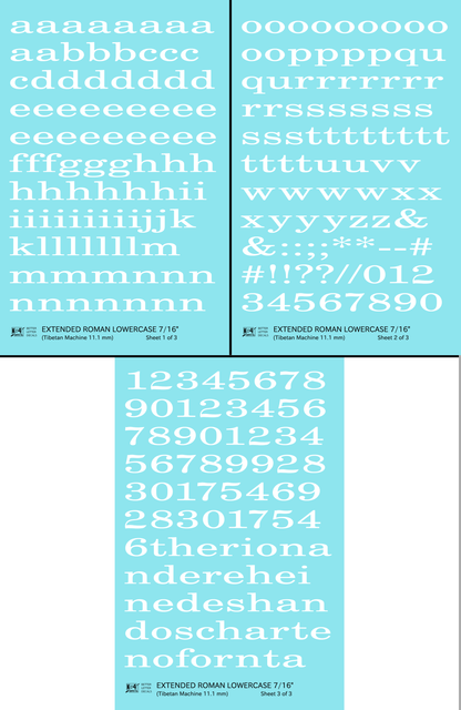 Lowercase Extended Roman Letter Number Alphabet