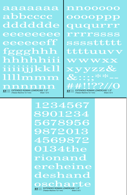 Lowercase Extended Roman Letter Number Alphabet