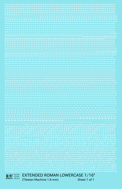 Lowercase Extended Roman Letter Number Alphabet