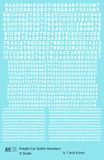 Freight Car Gothic Numbers  White 9, 7 and 4 Inch Renumber