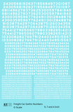Freight Car Gothic Numbers  White 9, 7 and 4 Inch Renumber