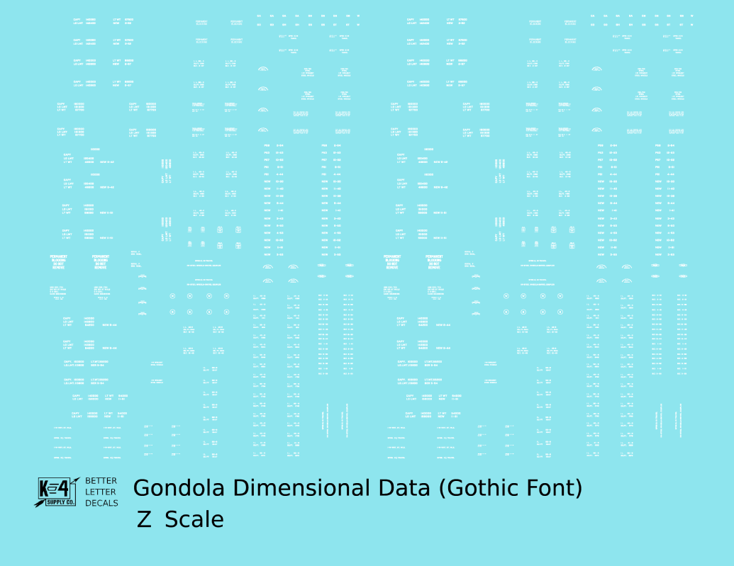 Dimensional and Weight Data Gondola Gothic Font