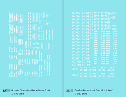 Dimensional and Weight Data Gondola Gothic Font