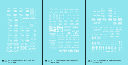 Dimensional and Weight Data 50 To 70 Ton Hopper Car Gothic Font