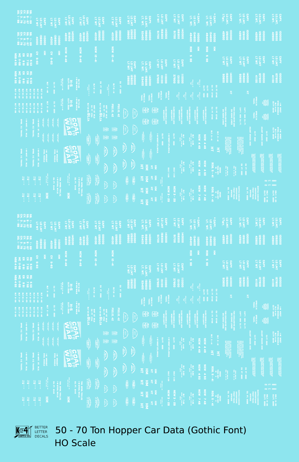 Dimensional and Weight Data 50 To 70 Ton Hopper Car Gothic Font