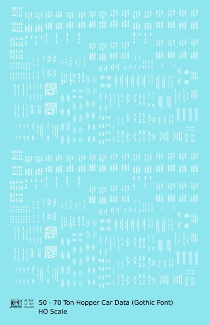 Dimensional and Weight Data 50 To 70 Ton Hopper Car Gothic Font