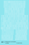 Reefer/Refrigerator Car Style Numbers  White 7 and 4 Inch Renumber