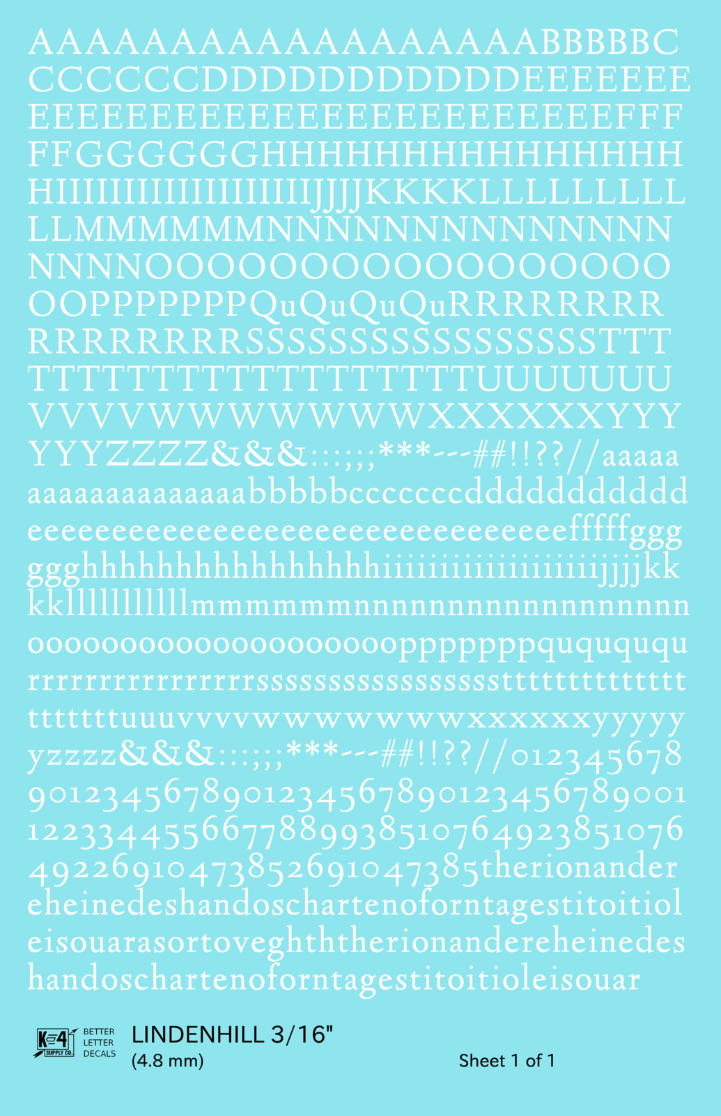 Lindenhill Letter Number Alphabet