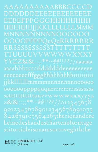 Lindenhill Letter Number Alphabet
