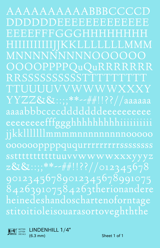 Lindenhill Letter Number Alphabet