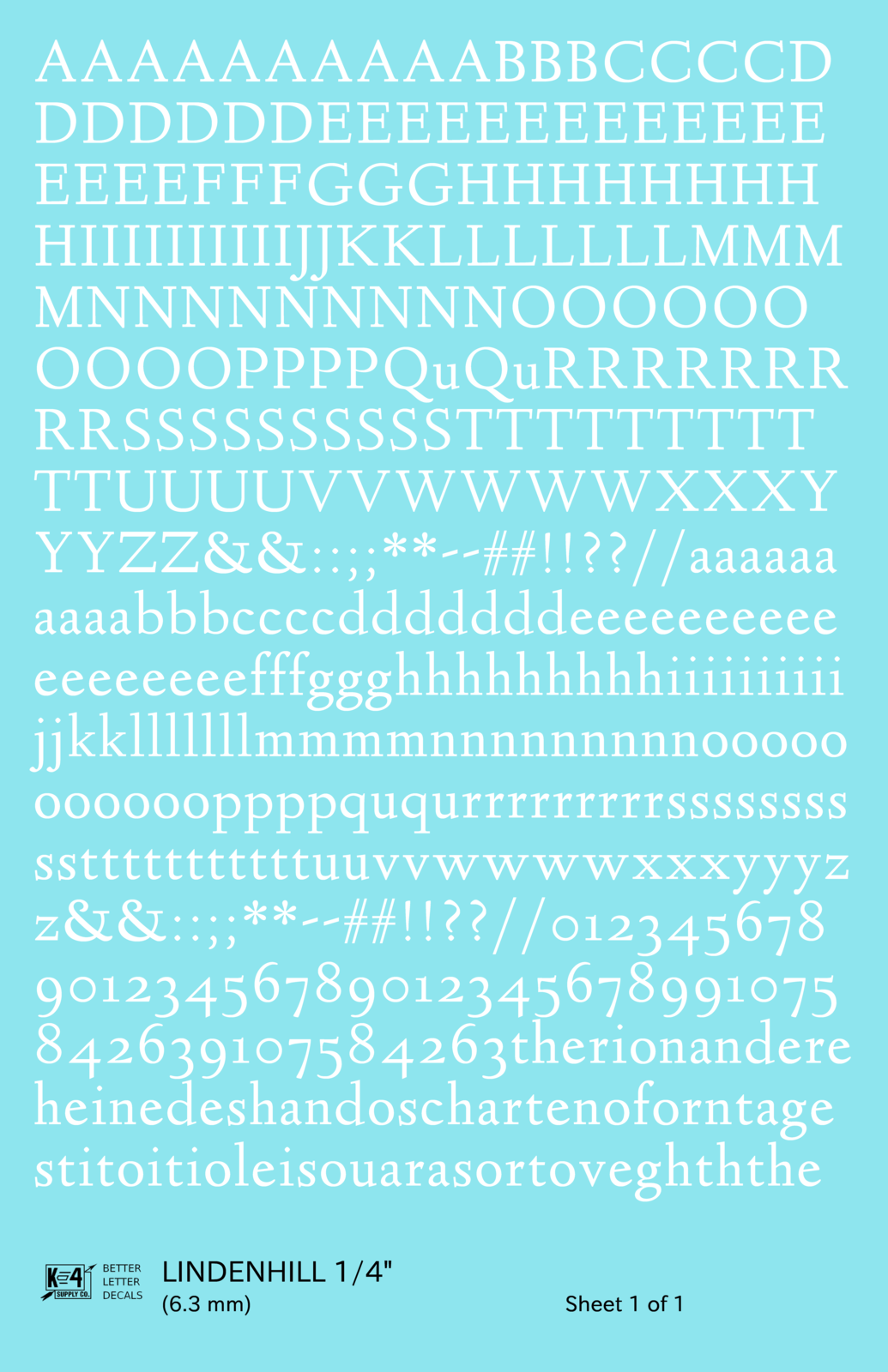 Lindenhill Letter Number Alphabet