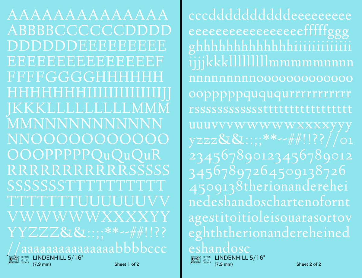 Lindenhill Letter Number Alphabet