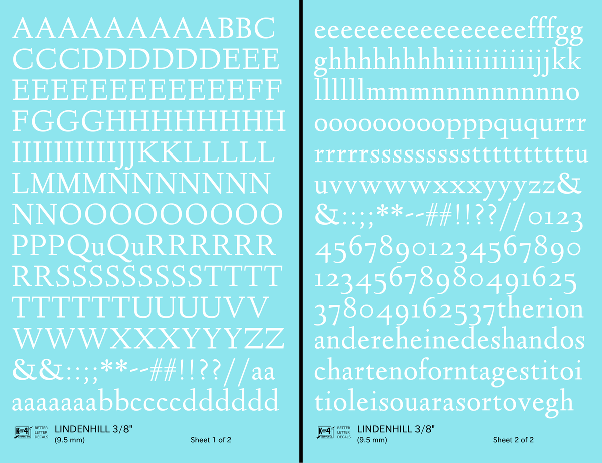 Lindenhill Letter Number Alphabet