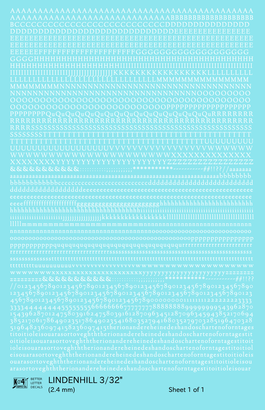 Lindenhill Letter Number Alphabet