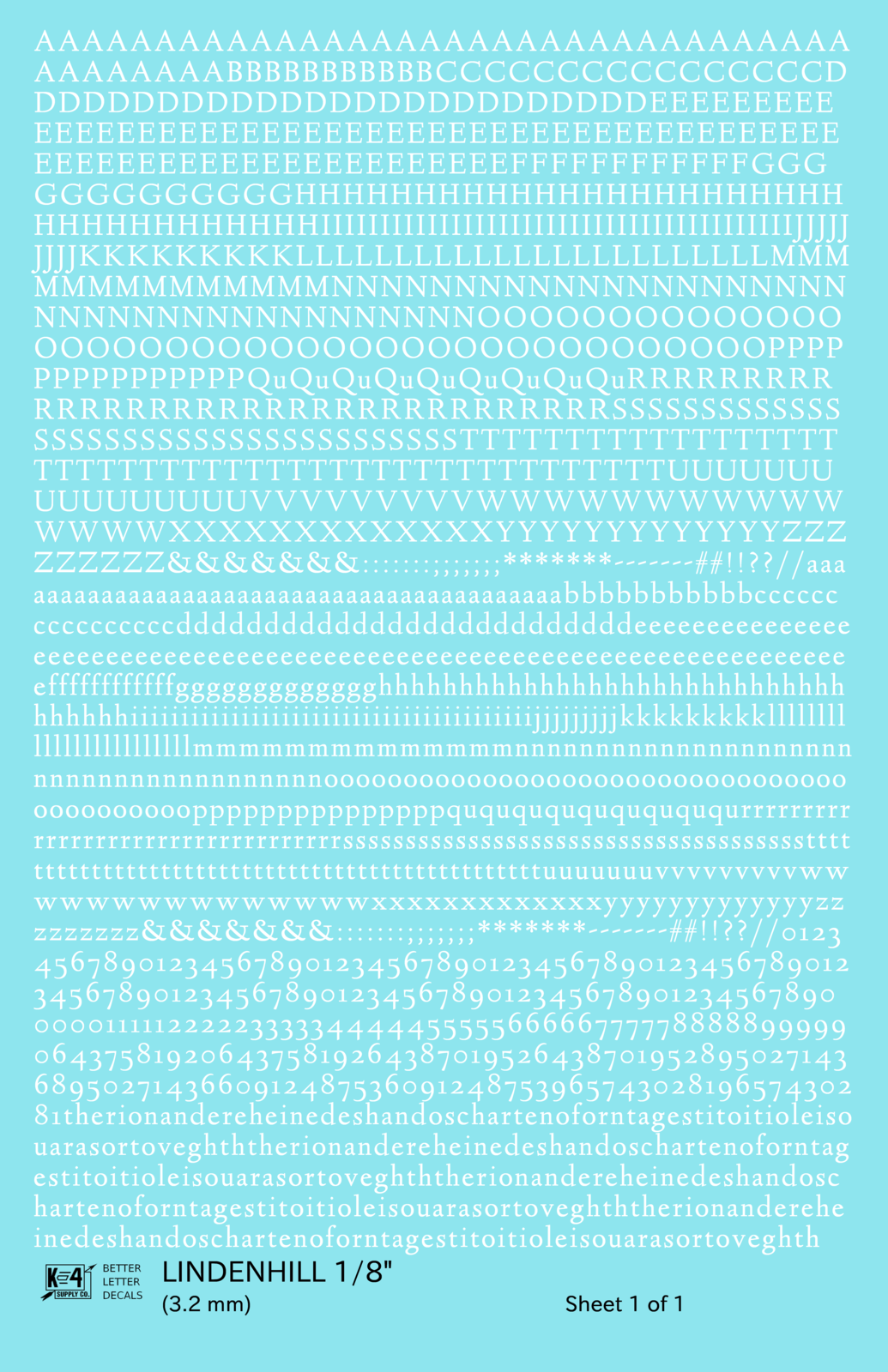 Lindenhill Letter Number Alphabet