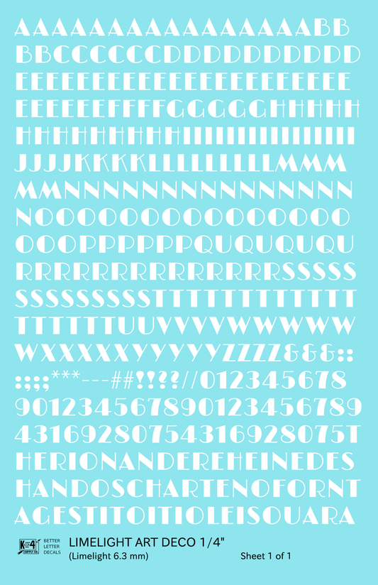 Limelight Art Deco Letter Number Alphabet