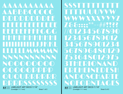 Limelight Art Deco Letter Number Alphabet