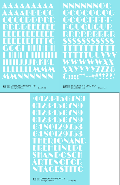 Limelight Art Deco Letter Number Alphabet