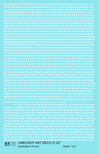 Limelight Art Deco Letter Number Alphabet
