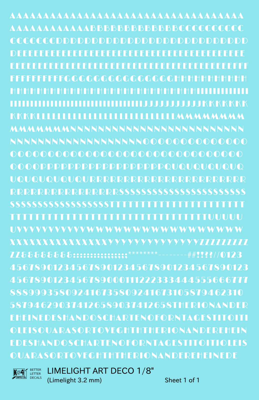 Limelight Art Deco Letter Number Alphabet
