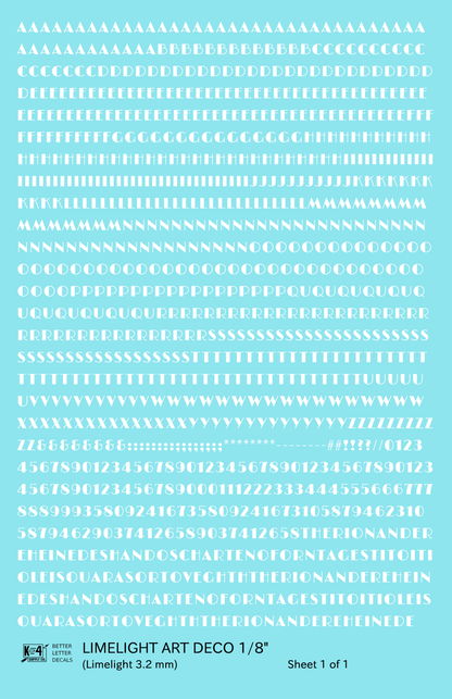 Limelight Art Deco Letter Number Alphabet