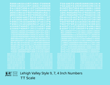Lehigh Valley Freight Car Numbers  White 9, 7 and 4 Inch Renumber