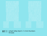 Lehigh Valley Freight Car Numbers  White 9, 7 and 4 Inch Renumber