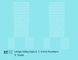 Lehigh Valley Freight Car Numbers  White 9, 7 and 4 Inch Renumber