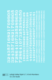 Lehigh Valley Freight Car Numbers  White 9, 7 and 4 Inch Renumber