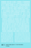 Lehigh Valley Freight Car Numbers  White 9, 7 and 4 Inch Renumber