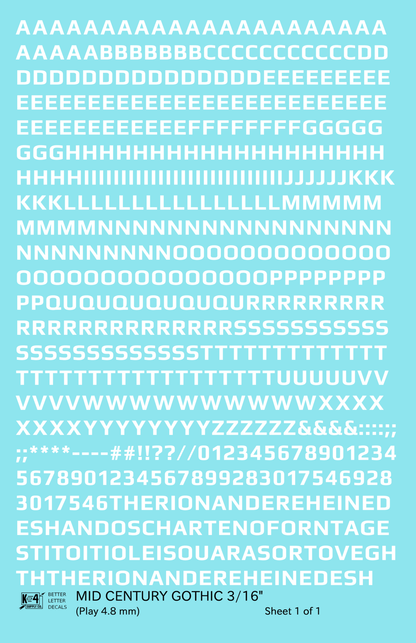 Mid Century Gothic Letter Number Alphabet