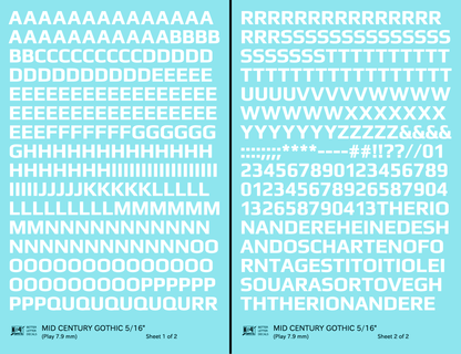 Mid Century Gothic Letter Number Alphabet