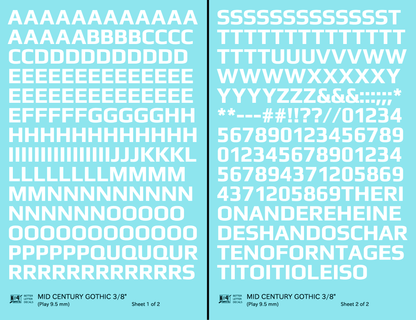 Mid Century Gothic Letter Number Alphabet