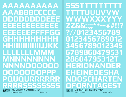 Mid Century Gothic Letter Number Alphabet