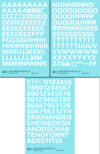 Mid Century Gothic Letter Number Alphabet