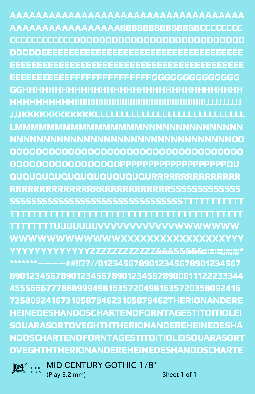 Mid Century Gothic Letter Number Alphabet