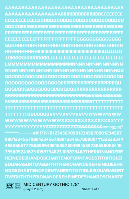 Mid Century Gothic Letter Number Alphabet