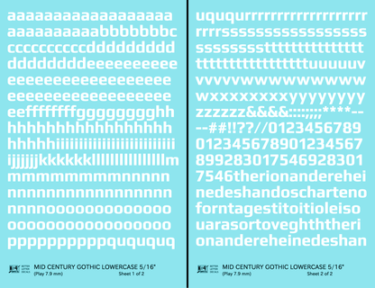 Lowercase Mid Century Gothic Letter Alphabet