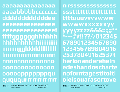 Lowercase Mid Century Gothic Letter Alphabet