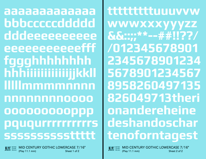 Lowercase Mid Century Gothic Letter Alphabet