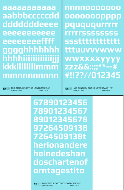 Lowercase Mid Century Gothic Letter Alphabet