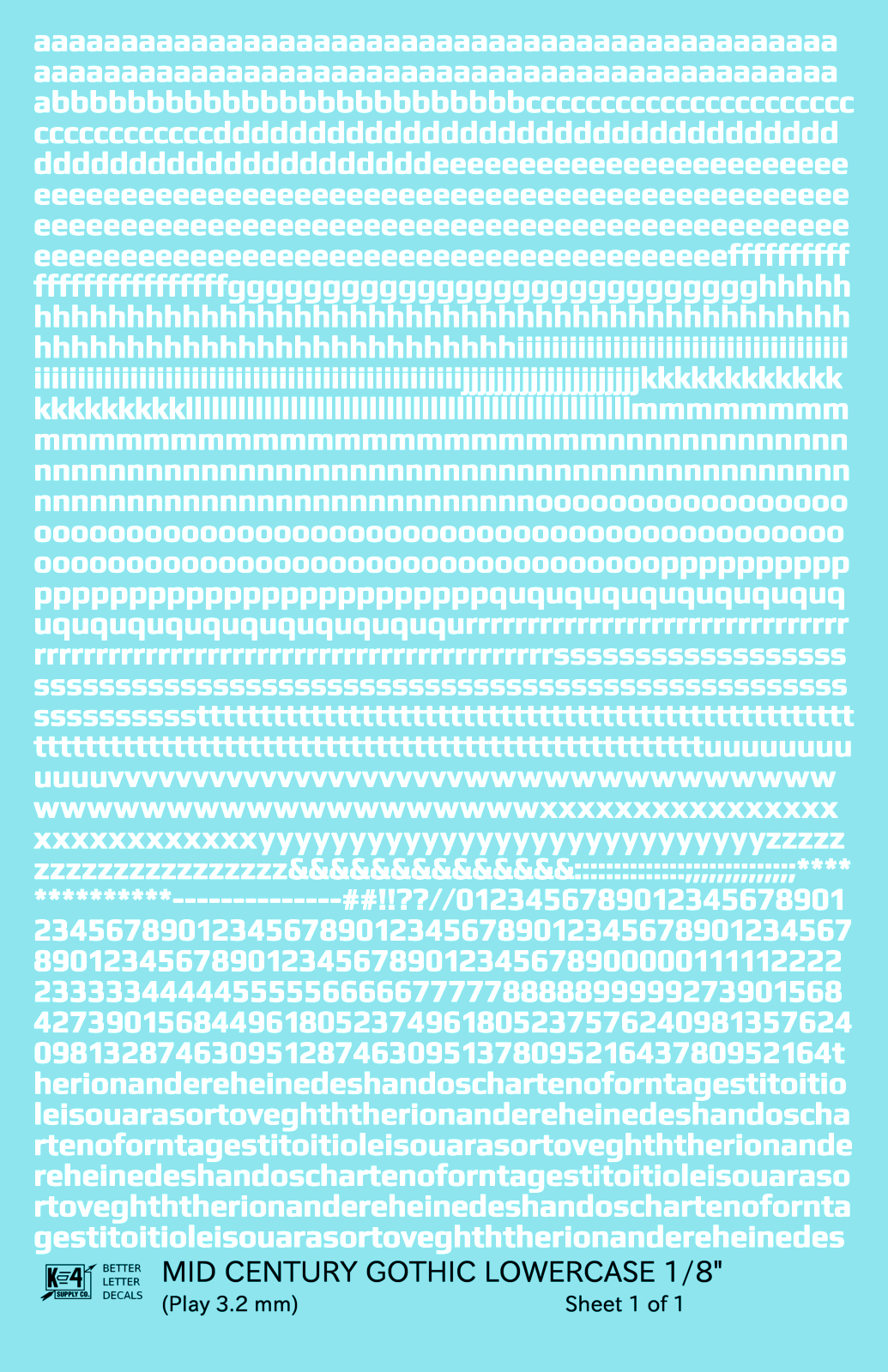 Lowercase Mid Century Gothic Letter Alphabet