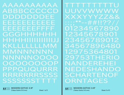 Modern Gothic Letter Number Alphabet