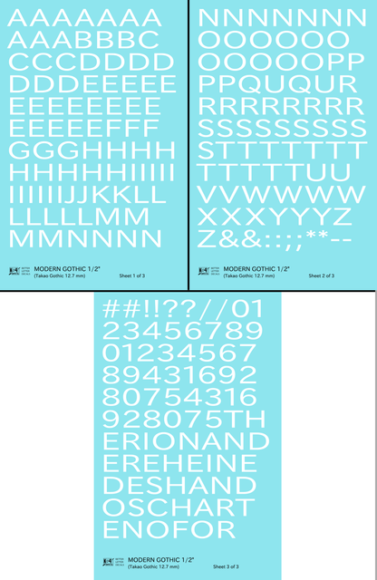 Modern Gothic Letter Number Alphabet