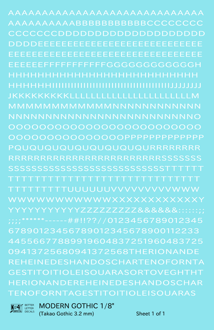 Modern Gothic Letter Number Alphabet