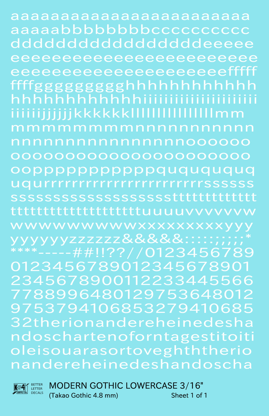 Lowercase Modern Gothic Letter Number Alphabet