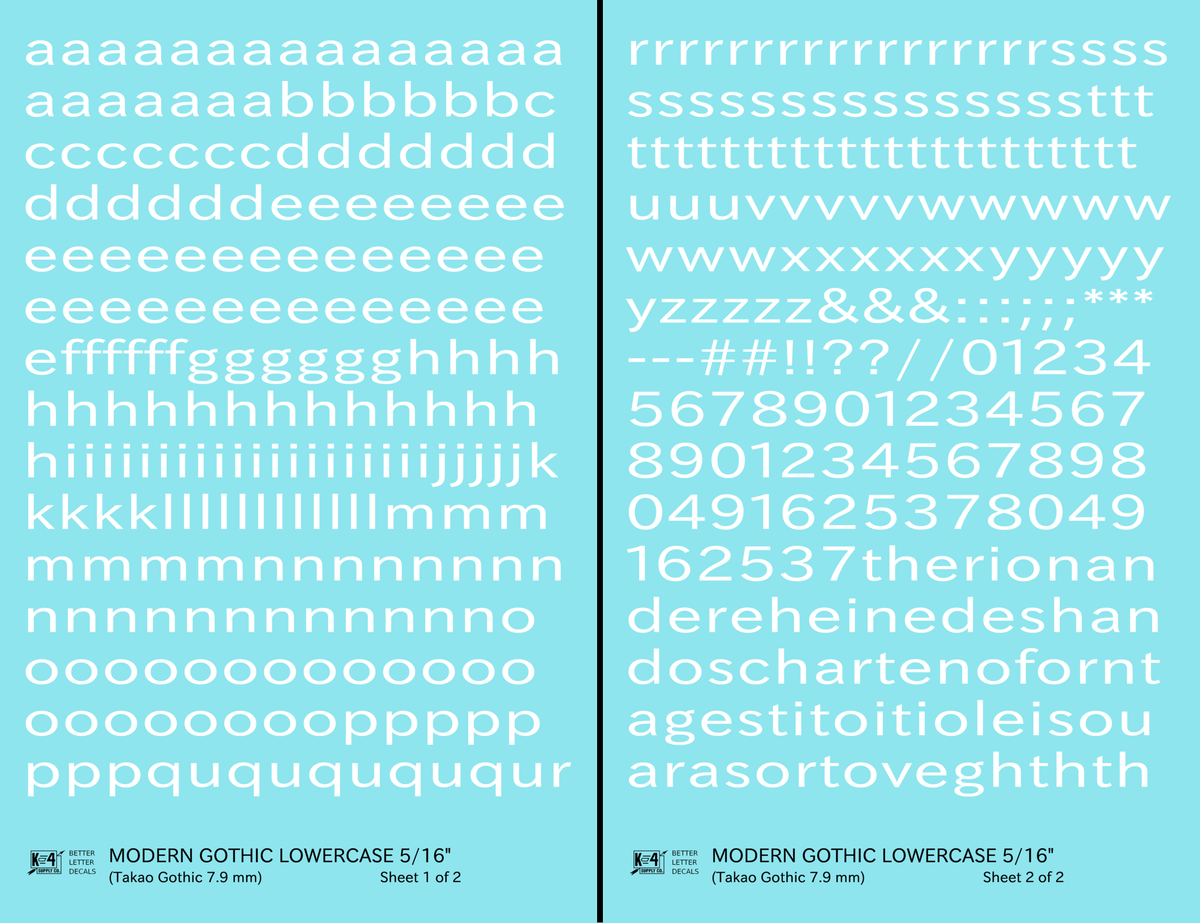 Lowercase Modern Gothic Letter Number Alphabet